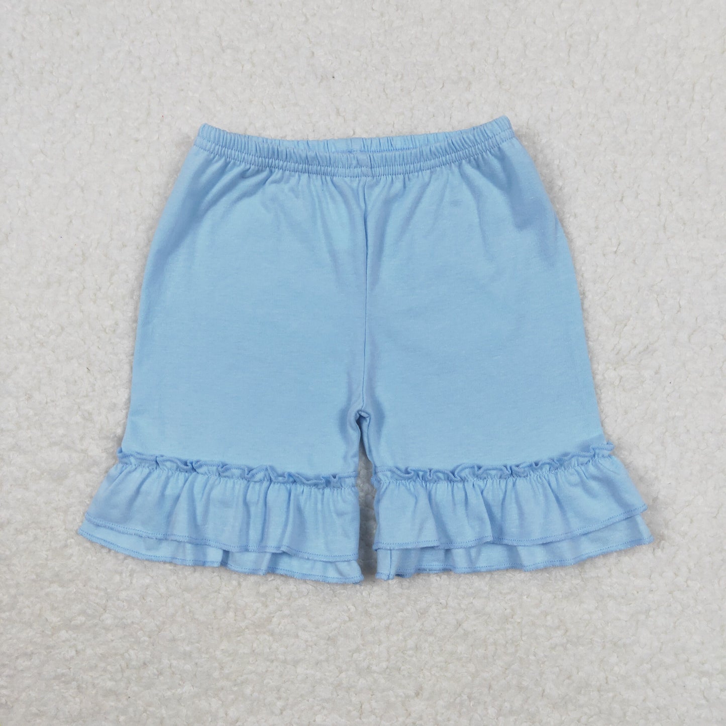 SS0183 Sky Blue Ruffled Shorts Summer Clothes Western Girl Boutique RTS 202501