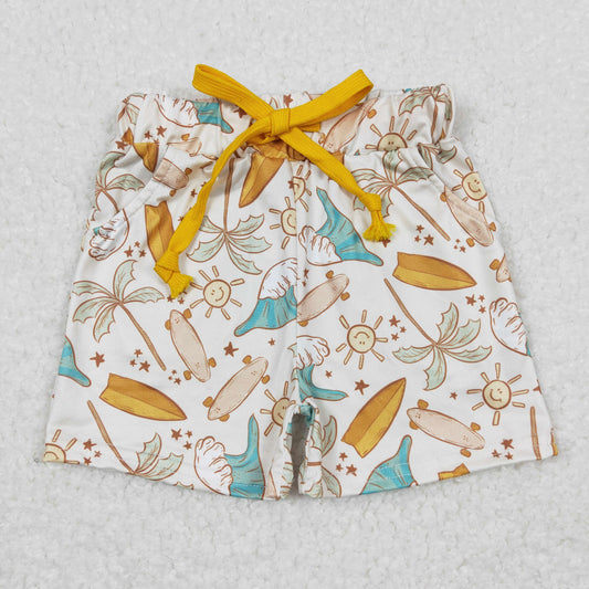 SS0198 Sun Wave Skateboard Coconut Tree Boys Shorts RTS 202508