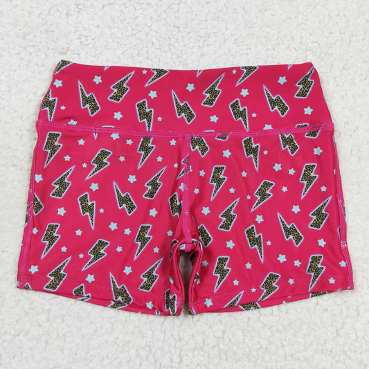 SS0216 Star Lightning rose red shorts high quality wholesale kids boutique clothing