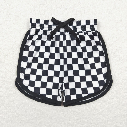 SS0278 Black and white plaid shorts high quality wholesale children boutique clothing