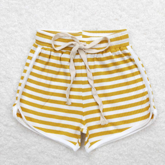 SS0287 Girls High Quality Yellow Stripe Shorts  RTS 202508