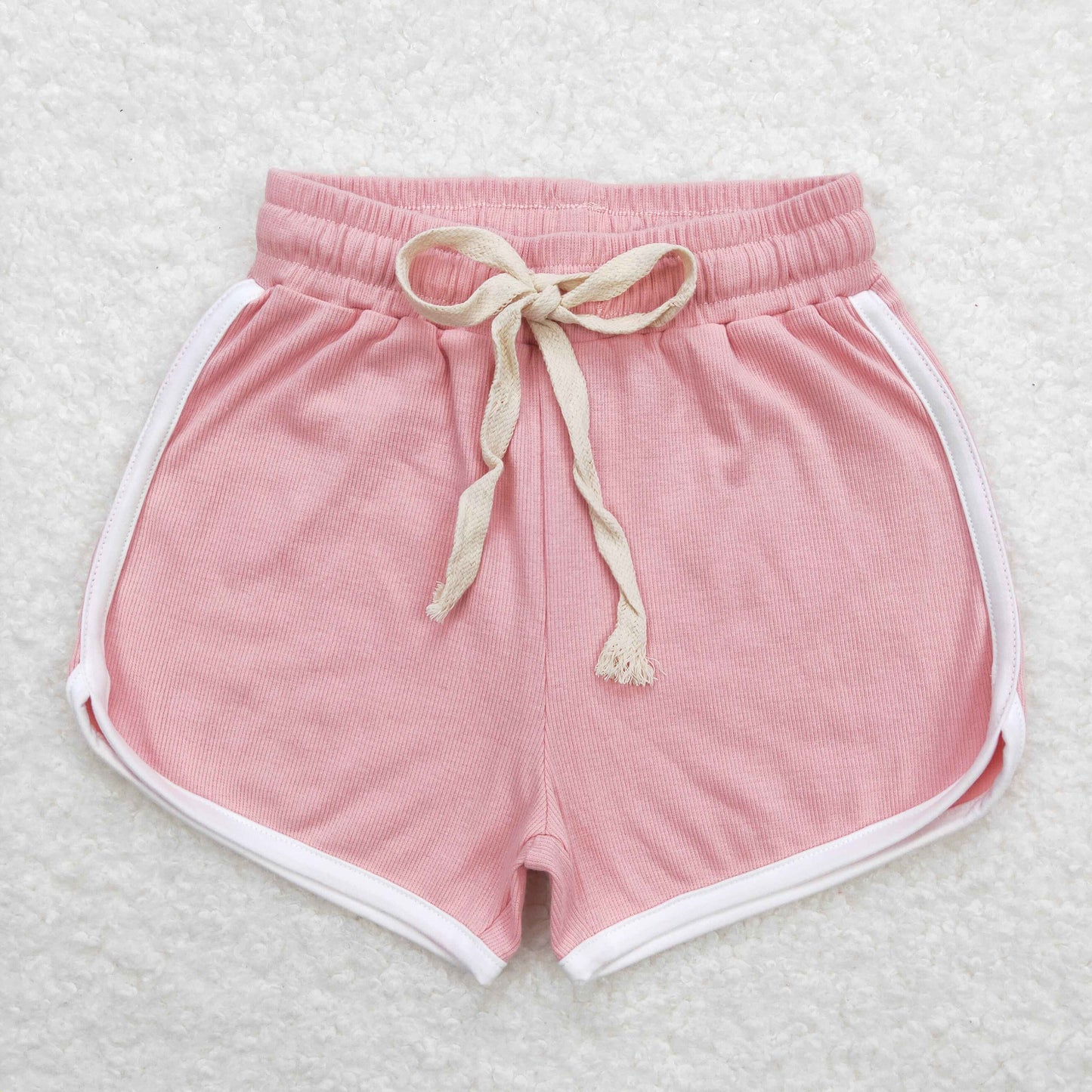 SS0291 Girls High Quality Pink Waffle Shorts  RTS 202508