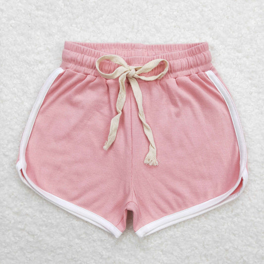 SS0291 Girls High Quality Pink Waffle Shorts  RTS 202508