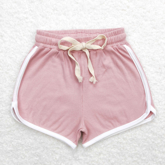 SS0292 Girls High Quality Light Pink Waffle Shorts  RTS 202508