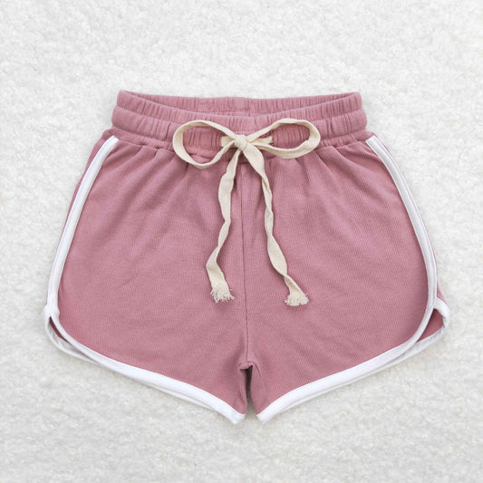 SS0293 Girls High Quality Dark Pink Waffle Shorts  RTS 202508