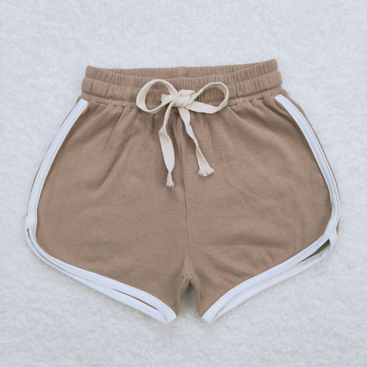 SS0294 Girls High Quality Brown Waffle Shorts  RTS 202508