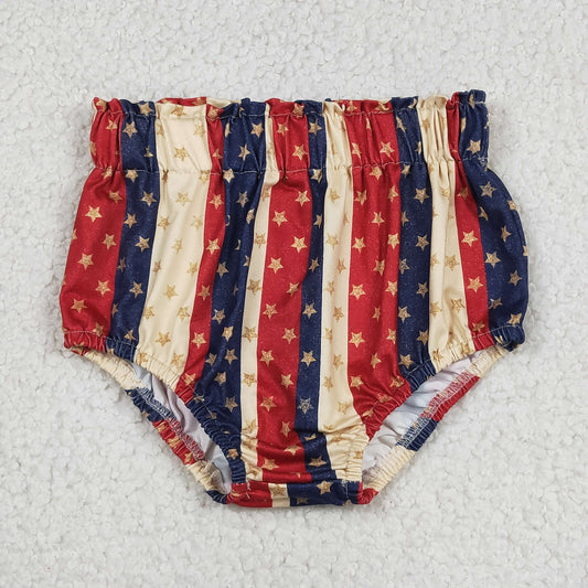 SS0313 4th of July Star Stripe Girls Briefs 202605 RTS