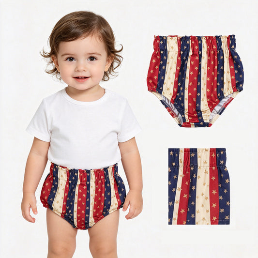 SS0313 4th of July Star Stripe Girls Briefs 202605 RTS