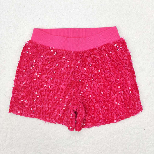 SS0351 Rose red sequined shorts high quality baby girl clothes 6-12 month