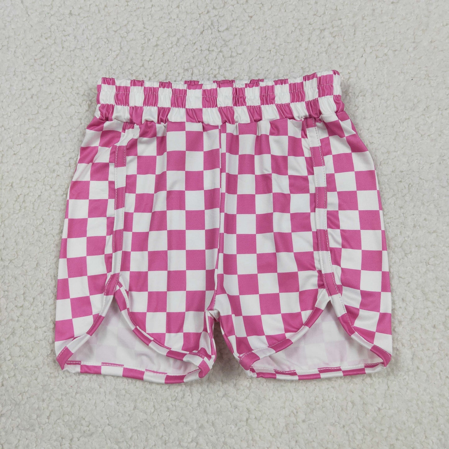 SS0431 Pink Plaid Girls Shorts  202604 RTS