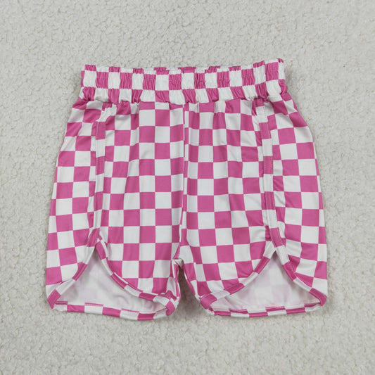 SS0431 Pink Plaid Girls Shorts  202604 RTS