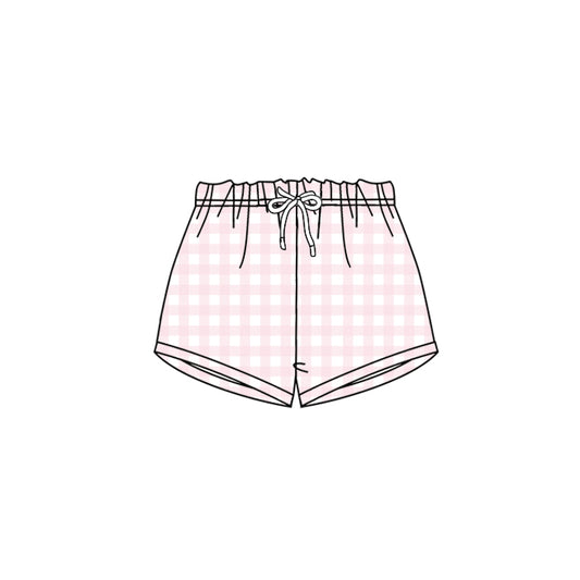Preorder SS0456 Pink Plaid  Shorts  boutique girls outfit RTS 202502