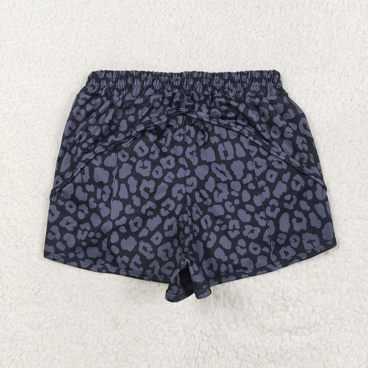 SS0471 Adult female Grey black  Leopard yoga shorts 202505 RTS