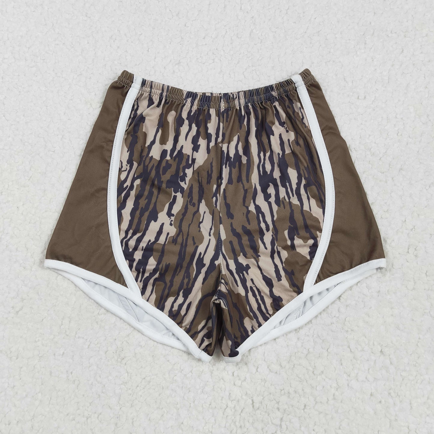 SS0528 Brown Green Leaf Camo Shorts Girls boutique outfit 202505 RTS