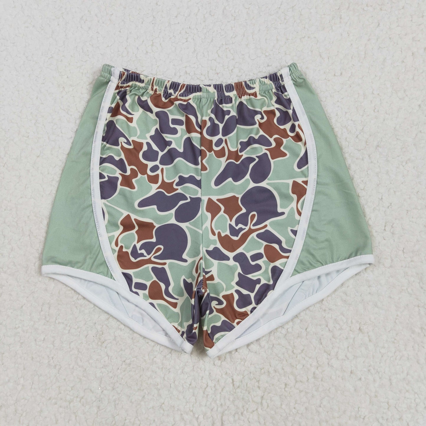 SS0529 Brown Green Camo Shorts Girls boutique outfit 202505 RTS