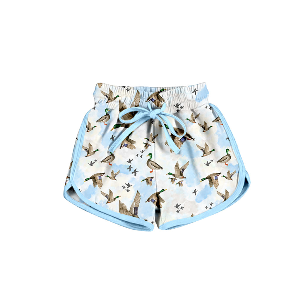 preorder SS0556 Girls Boutique Blue Duck Hunting Yoga Shorts  202503