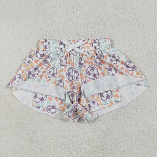 SS0582  Football Colored Leopard Shorts Girls Boutique 202506 RTS