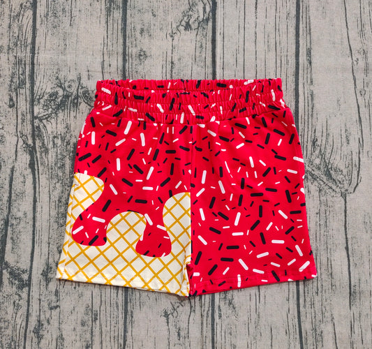 preorder SS0637 Waffle Ice Cream Boys Boutique Red Shorts 202508
