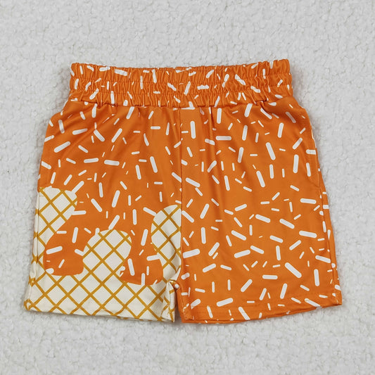 SS0639 Waffle Ice Cream Drip Clothes Boys Orange Shorts 202508 RTS