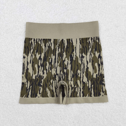 Free Shipping Over 2 KG SS0642 Adult Female Army Green Camo Shorts High Quality