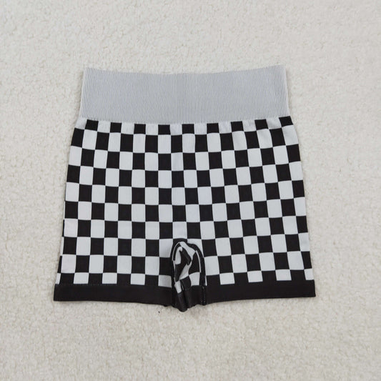 SS0644 Adult Female Black White Plaid Shorts High Quality 202509 RTS