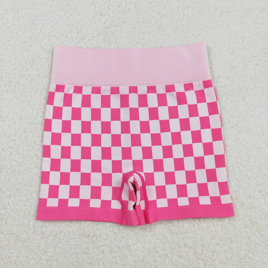 Free Shipping Over 2 KG+ SS0645 Adult Female Pink White Plaid Shorts High Quality