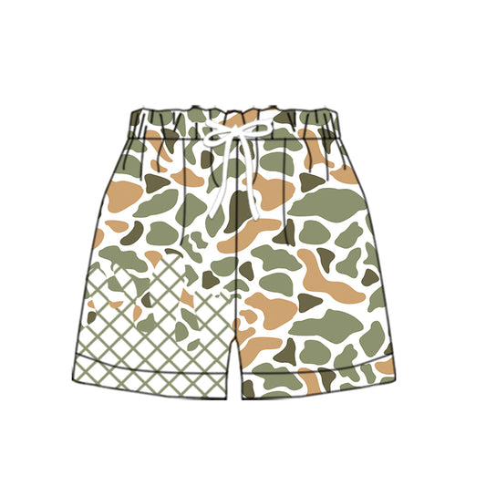 MOQ 8 preorder SS0649 Waffle Yellow Green Camouflage Boys Boutique Blue Shorts 202509