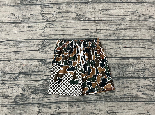 NO MOQ  preorder SS0651-XS-3XL Waffle Camouflage Boys Boutique Blue Shorts 202510