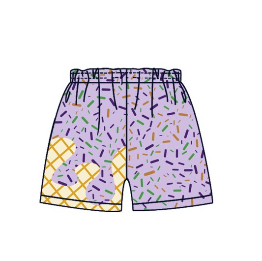 preorder SS0653 Waffle Ice Cream Boys Boutique Light Purple Shorts 202509
