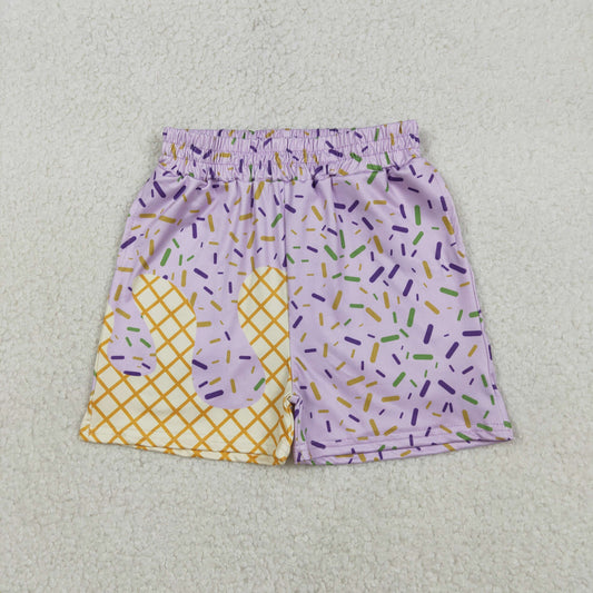 SS0653 Waffle Ice Cream Boys Boutique Light Purple Shorts 202512 RTS