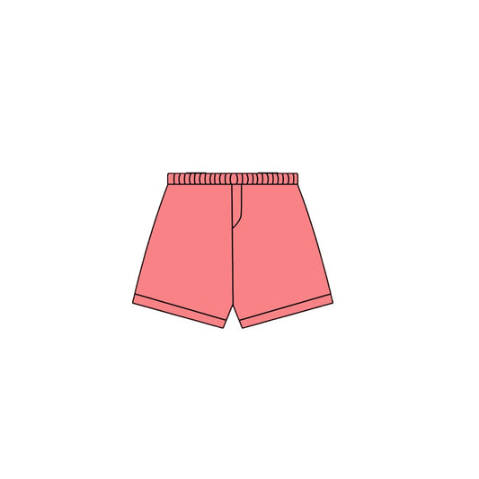 MOQ 8 preorder SS0664 Solid Coral Red Girls Yoga Shorts 202510
