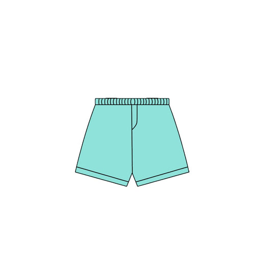 MOQ 8 preorder SS0667 Solid Blue Green Girls Yoga Shorts 202510