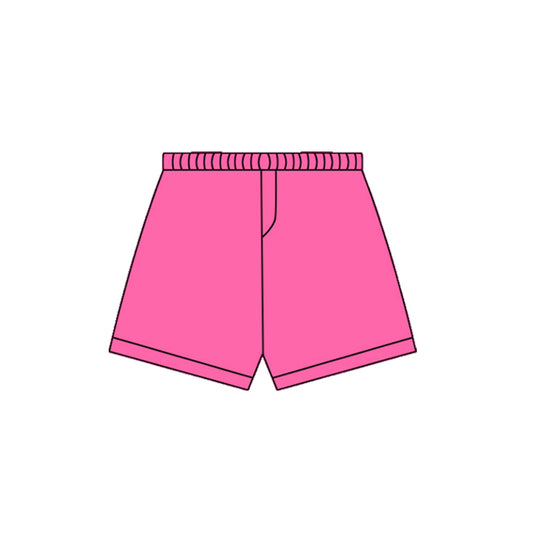 MOQ 8 preorder SS0669 Solid Rose Red Girls Yoga Shorts 202510