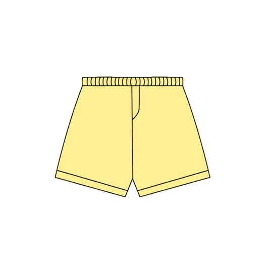 MOQ 8 preorder SS0671 Solid Yellow Girls Yoga Shorts 202510
