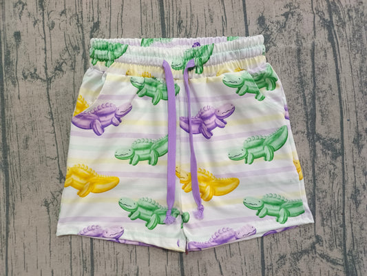 NO MOQ preorder SS0678 Mardi Gras Crocodile Stripe Boys Shorts 202512