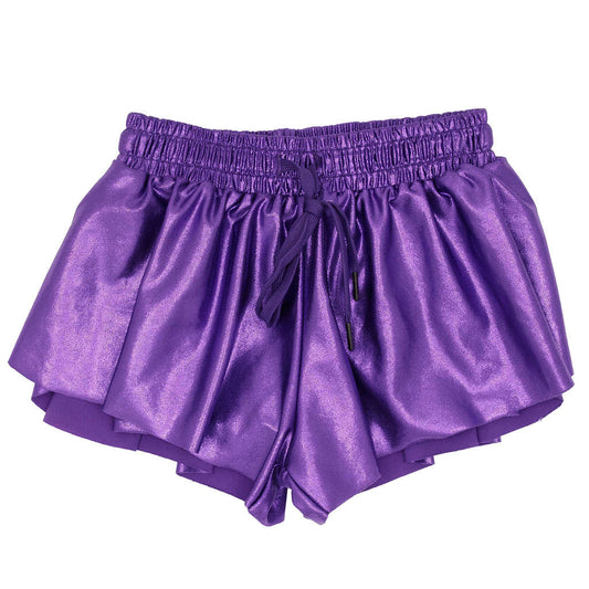 MOQ 5 preorder SS0686 Mardi Gras Girls Purple Leather Shorts 202510