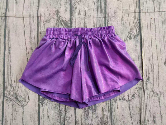 NO MOQ preorder SS0686 Mardi Gras Girls Purple Leather Shorts 202511