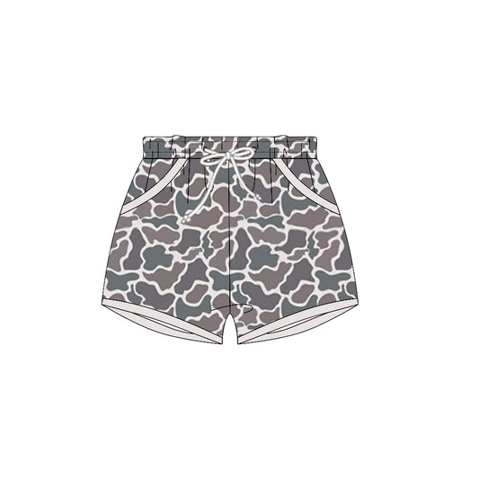 MOQ 5 Preorder SS0693 Boys Gray Brown Camouflage Shorts 202510