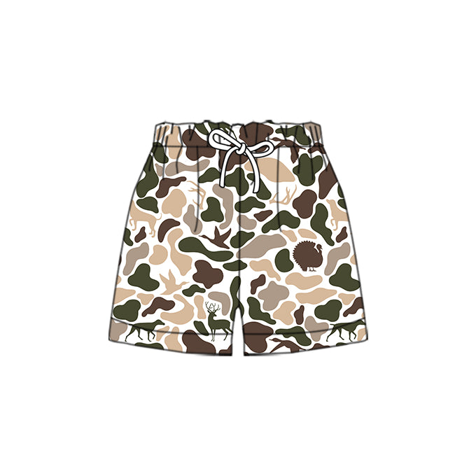 MOQ 5 Preorder SS0699 Boys Deer Duck Hunting Camouflage Shorts 202510