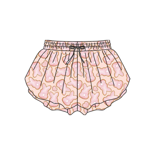 MOQ 5 preorder SS0711 Easter Bunny Orange Pink Girls Yoga Shorts 202510