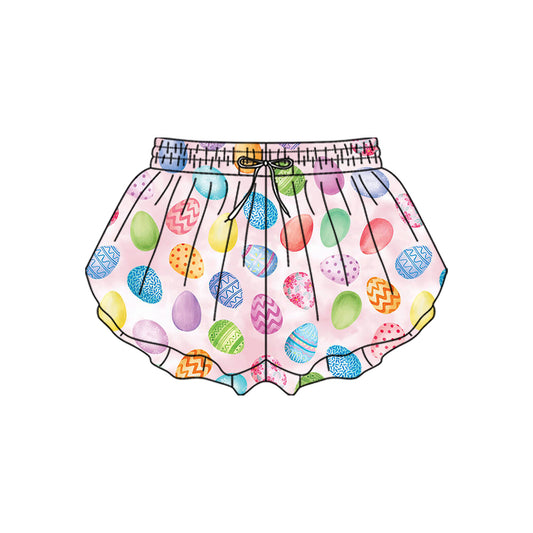 MOQ 5 preorder SS0713 Easter Colored Eggs Girls Yoga Shorts 202510