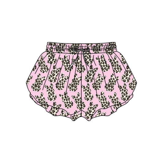 MOQ 5 preorder SS0716 Easter Bunny Leopard Pink Girls Yoga Shorts 202510