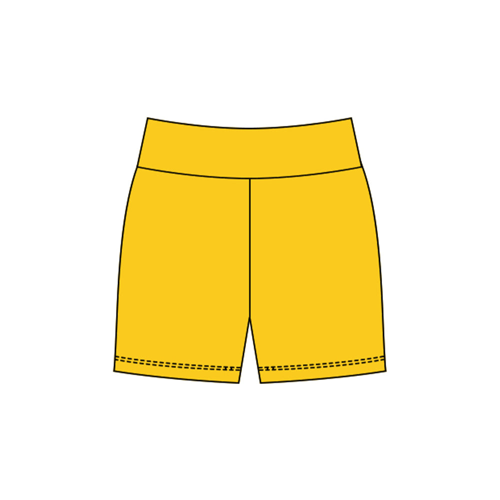 MOQ 5 preorder SS0722 Solid Yellow Girls Yoga Shorts 202510