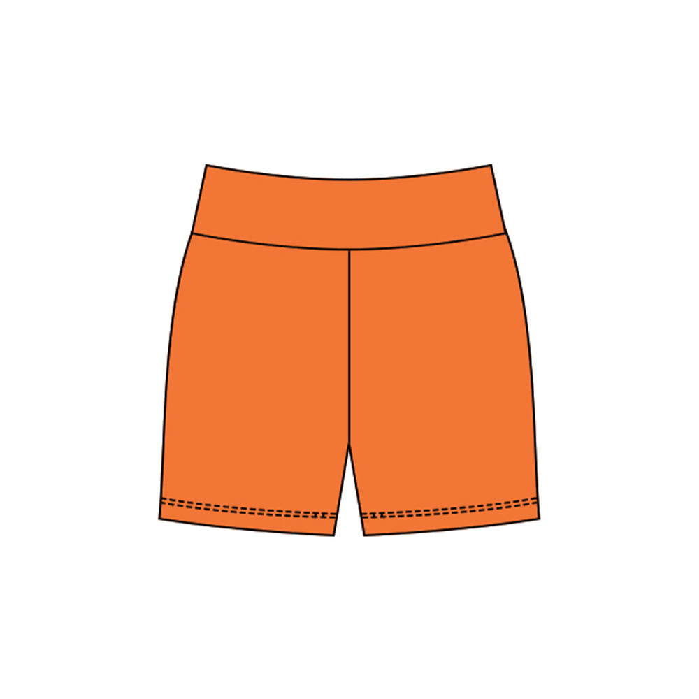 MOQ 5 preorder SS0724 Solid Orange Girls Yoga Shorts 202510