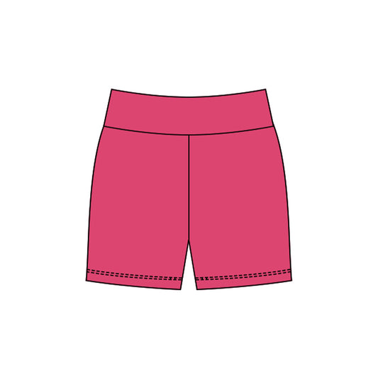 MOQ 5 preorder SS0727 Solid Rose Red Girls Yoga Shorts 202510