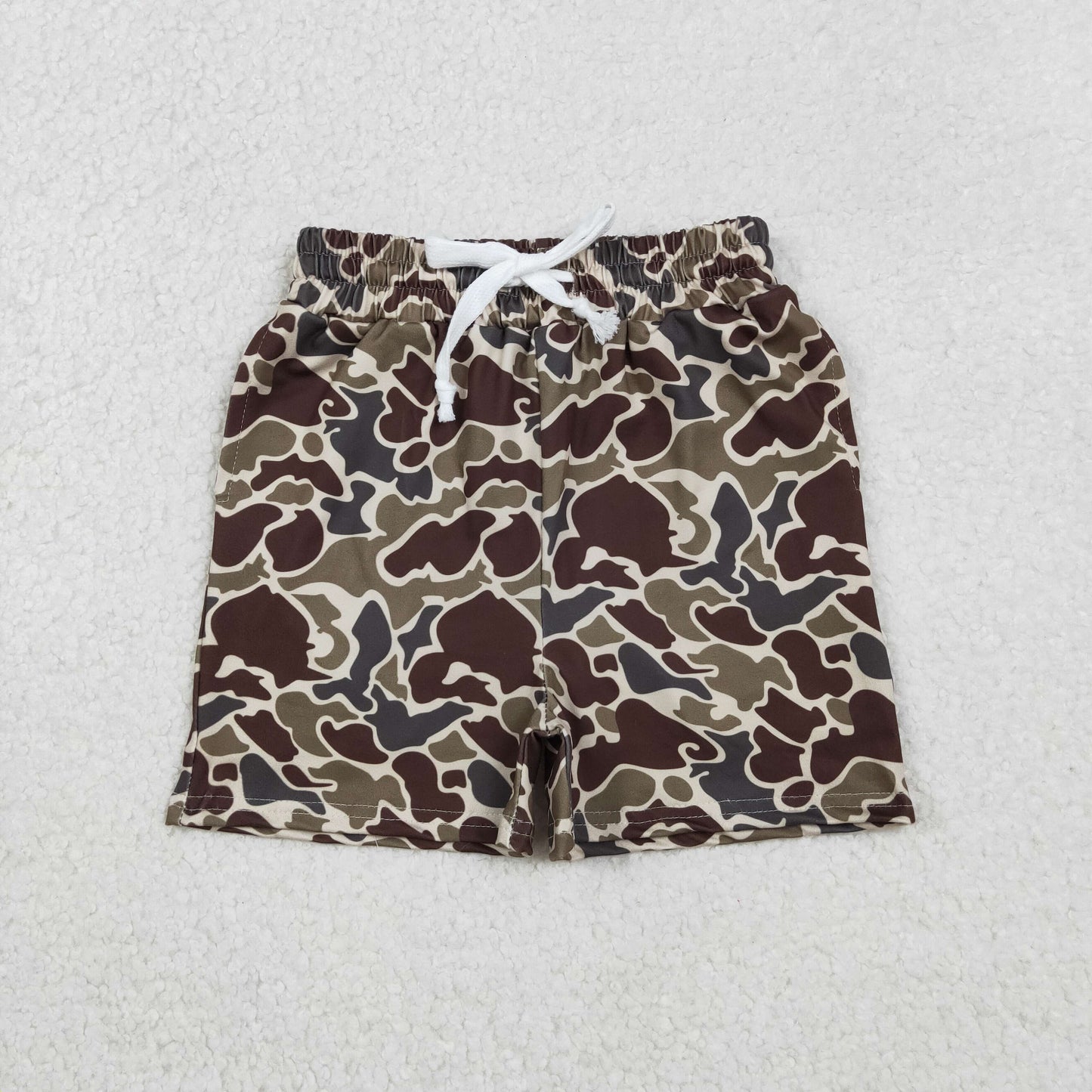 SS0735 Brown Camouflage Drawstring Boys Shorts 202511 RTS