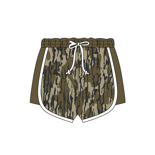 MOQ 5 preorder SS0739 Army Green Leaf Camouflage Drawstring Girls Shorts 202511
