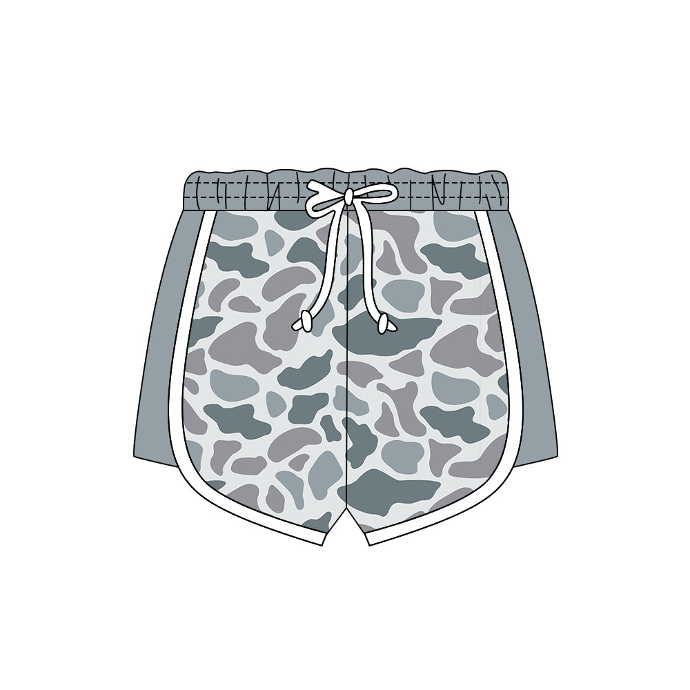 MOQ 5 preorder SS0740 Gray Blue Camouflage Drawstring Girls Shorts 202511