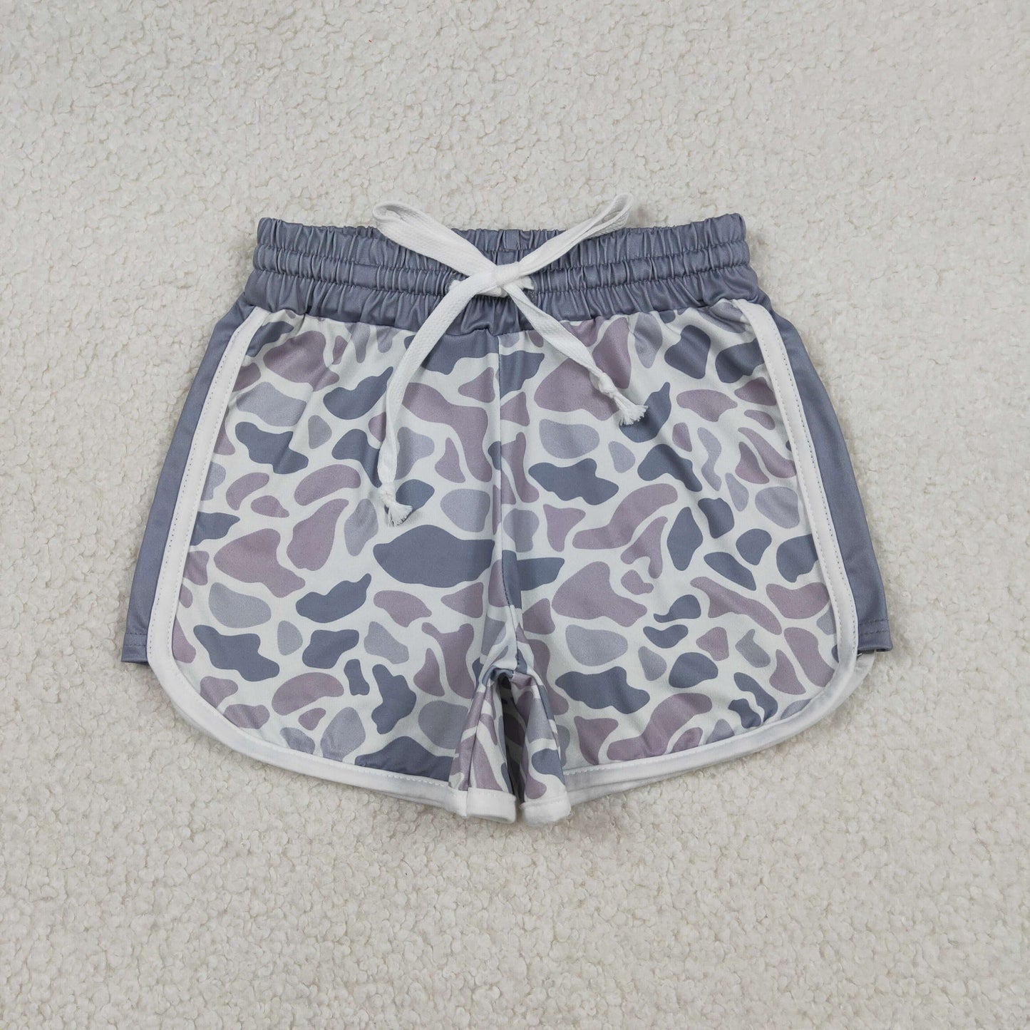 SS0740 Gray Blue Camouflage Drawstring Girls Shorts 202512 RTS