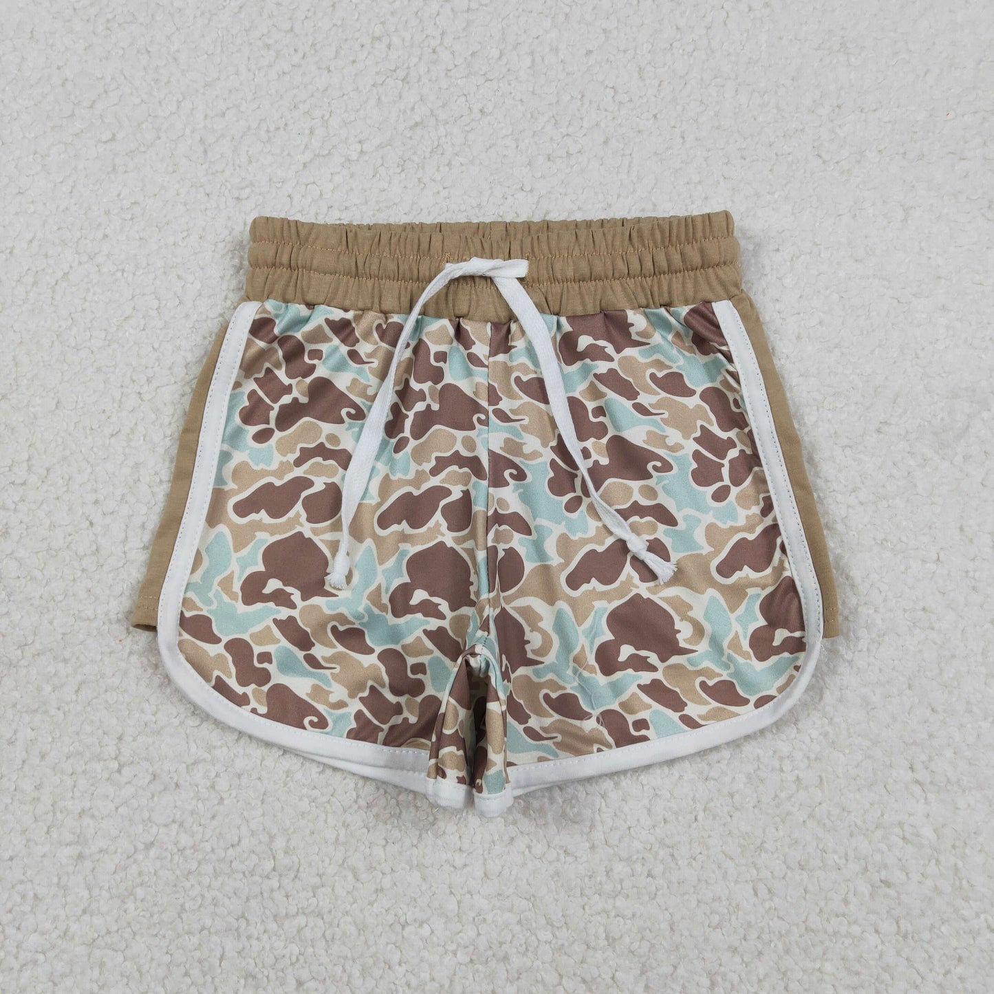 SS0741 Light Green Brown Camouflage Drawstring Girls Shorts 202512 RTS
